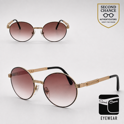 Fendissime F121 Col. 815 Gold Round Vintage Sunglasses-Unworn-Italy