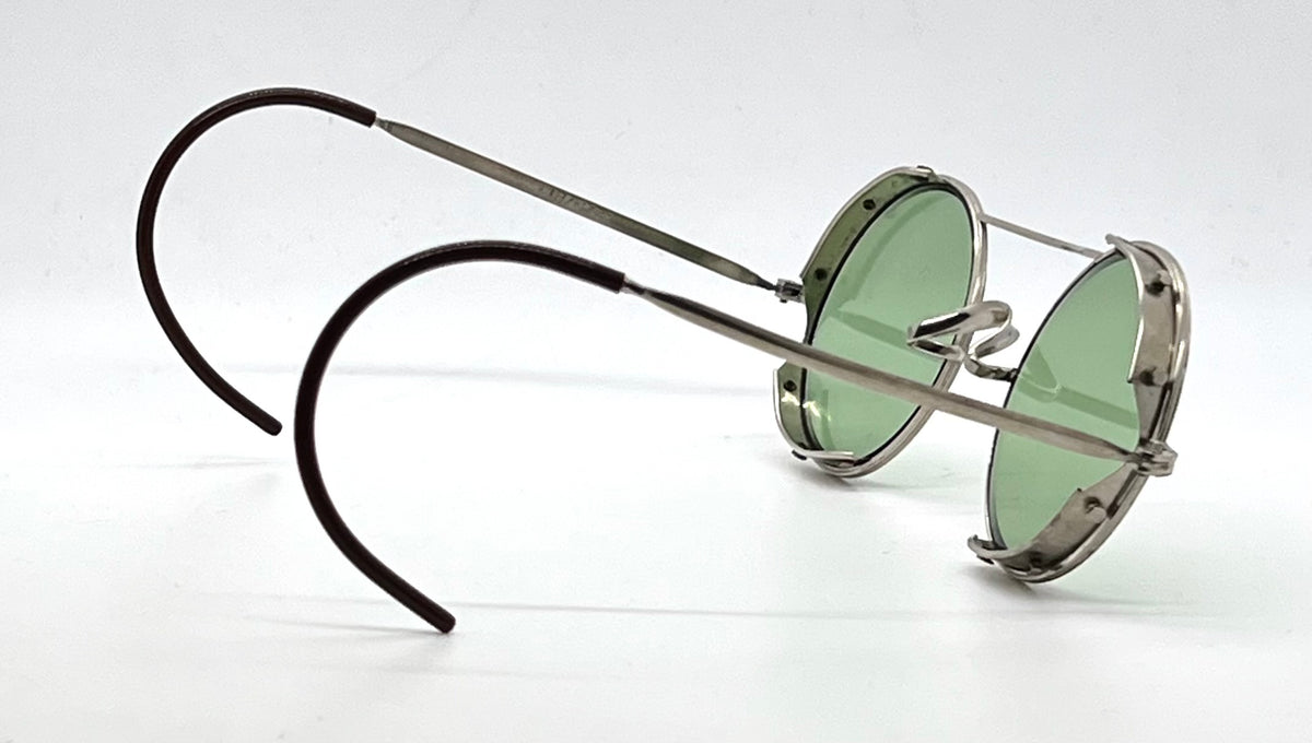 American Optical-Vintage AO Round Green Lens Metal Safety Glasses-All Original