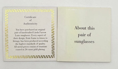 Linda Farrow Luxe LFL/1/6 Grey Gold Oversized Sunglasses Japan Deadstock Kit