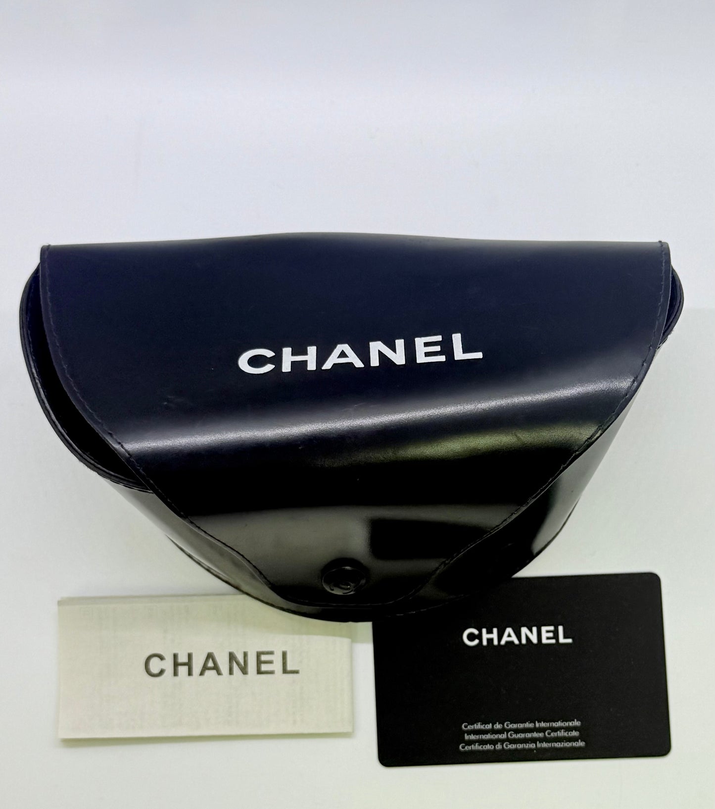 Chanel 4045 c.124/57 Vintage 2000s Shield Sunglasses-Silver Metal, Grey to Clear Gradient lens