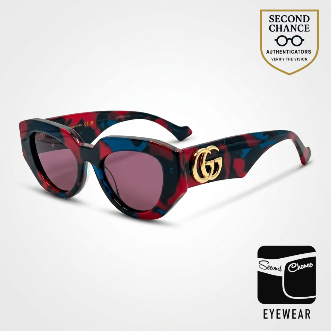 Gucci GG1421S Havana Sunglasses-Original Violet Nylon Lenses-Unworn/NOS