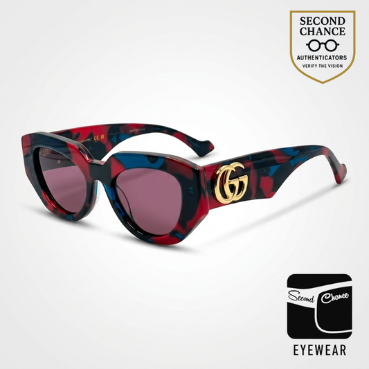 Gucci GG1421S Havana Sunglasses-Original Violet Nylon Lenses-Unworn/NOS