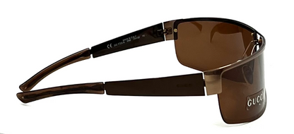 Vintage Gucci GG 1725/S Sunglasses Brown Shield 6N8 74-08 115 Made in Italy