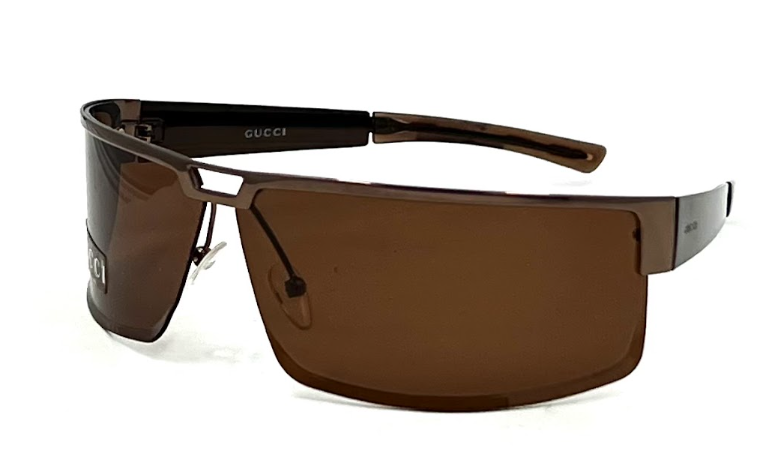 Vintage Gucci GG 1725/S Sunglasses Brown Shield 6N8 74-08 115 Made in Italy