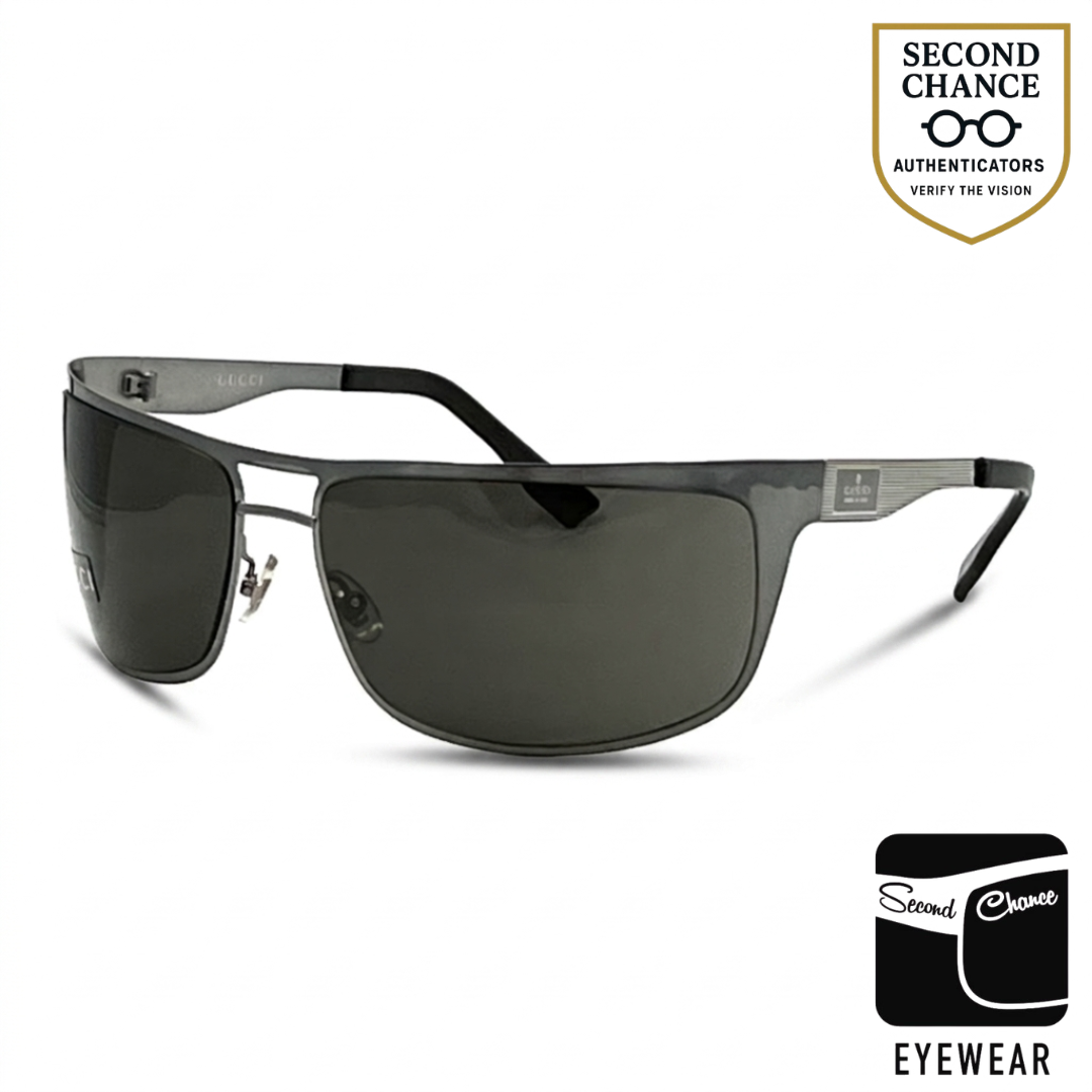 Gucci GG 1874/S NJ0C9 Shield Sunglasses Matte Gunmetal / Grey 67□16 120 Made in Italy