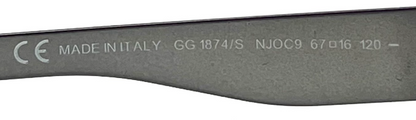 Gucci GG 1874/S NJ0C9 Shield Sunglasses Matte Gunmetal / Grey 67□16 120 Made in Italy