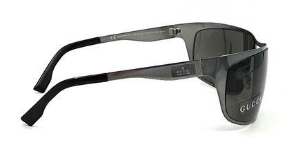 Gucci GG 1874/S NJ0C9 Shield Sunglasses Matte Gunmetal / Grey 67□16 120 Made in Italy