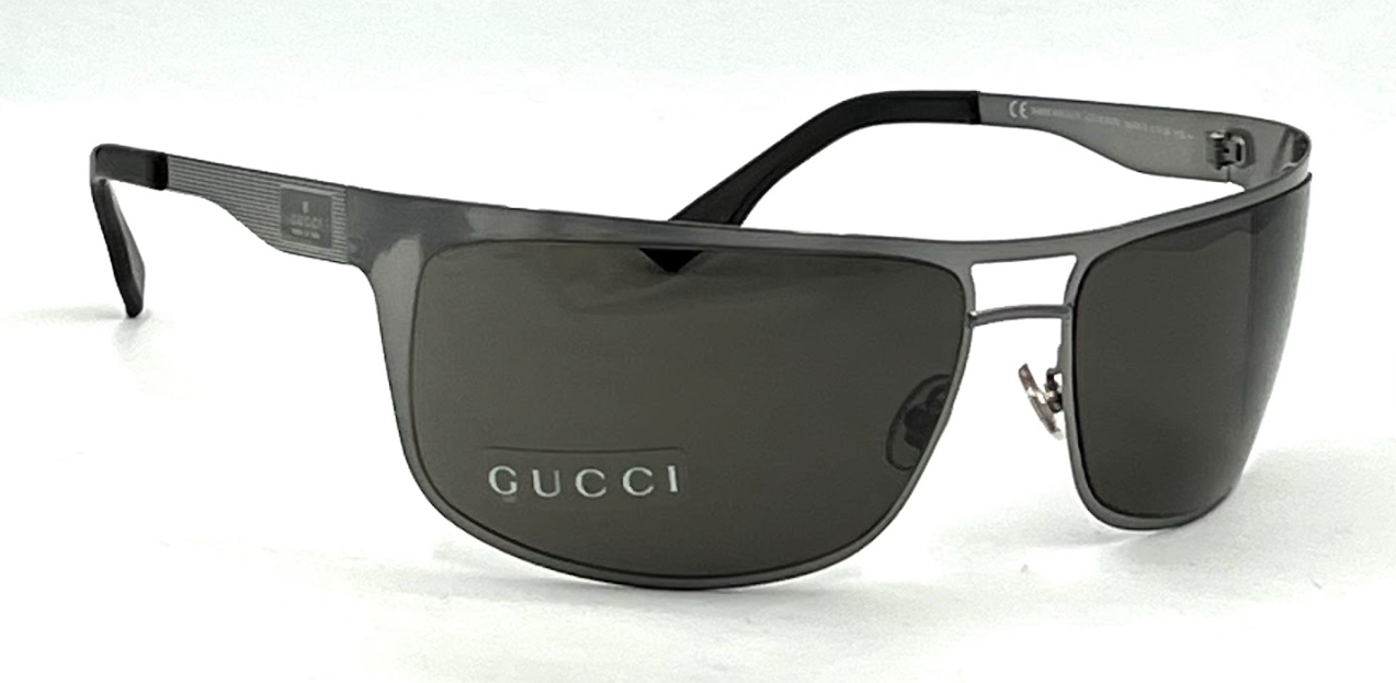 Gucci GG 1874/S NJ0C9 Shield Sunglasses Matte Gunmetal / Grey 67□16 120 Made in Italy