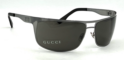 Gucci GG 1874/S NJ0C9 Shield Sunglasses Matte Gunmetal / Grey 67□16 120 Made in Italy