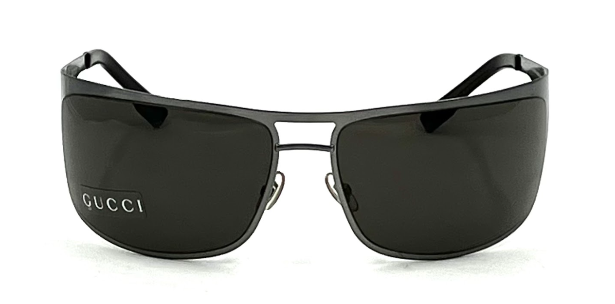 Gucci GG 1874/S NJ0C9 Shield Sunglasses Matte Gunmetal / Grey 67□16 120 Made in Italy