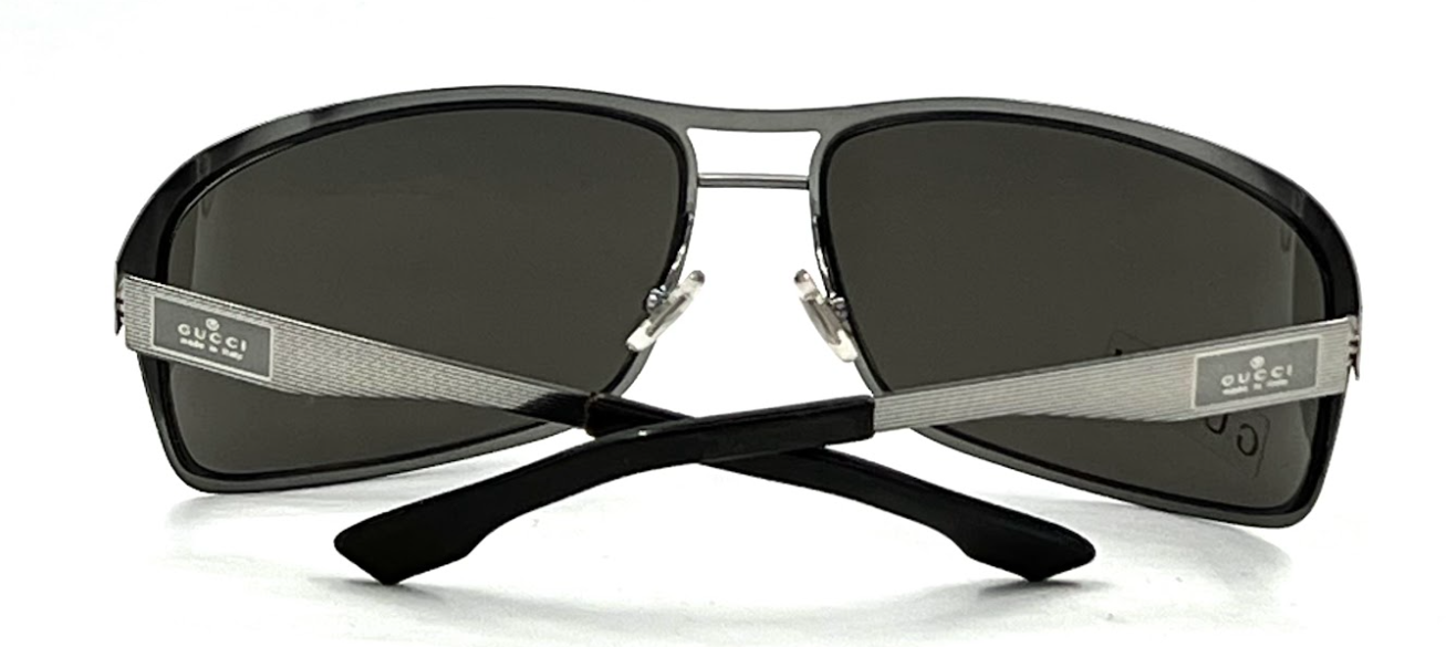 Gucci GG 1874/S NJ0C9 Shield Sunglasses Matte Gunmetal / Grey 67□16 120 Made in Italy