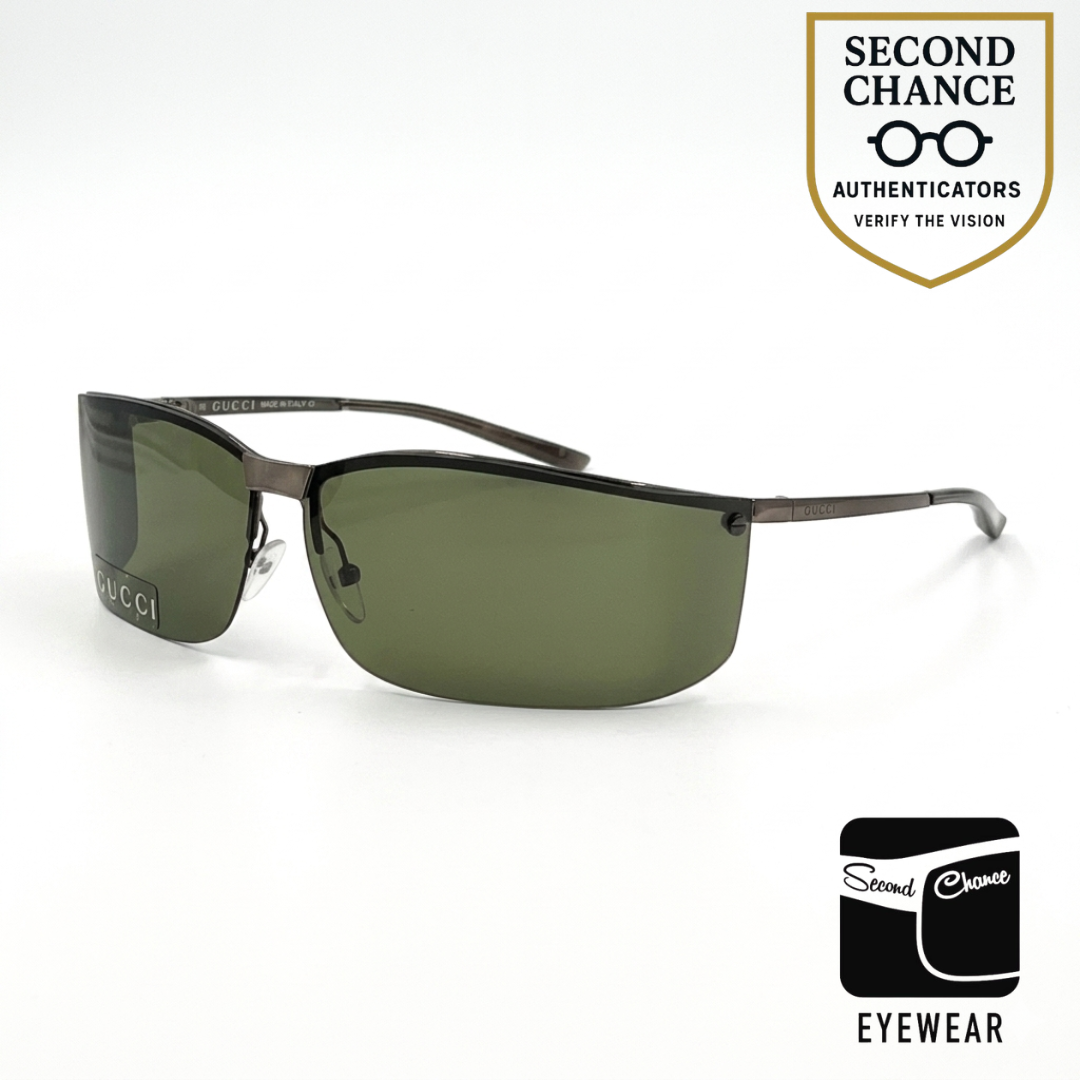 Gucci GG 1712/S 831TQ Vintage Sunglasses Semi-Rimless 72-11 Gunmetal Italy