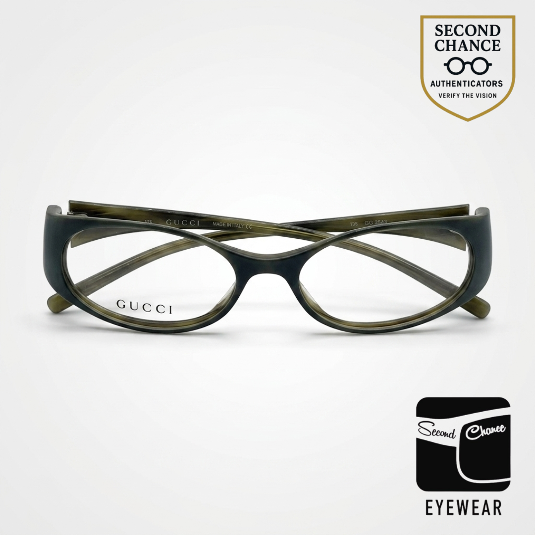 Gucci GG 2512 Onyx Blue Cat Eye Vintage Eyeglasses Made in Italy
