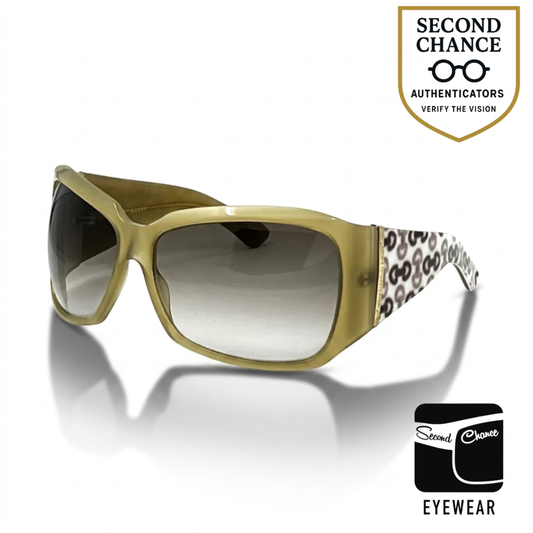 Gucci GG 2902/S Vintage Sunglasses-Olive Green Shield 65mm-Unworn-Italy