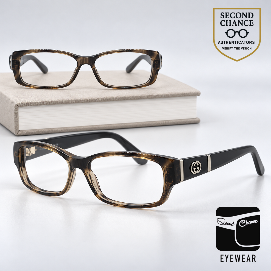 Gucci GG3201 Z9Y Square Vintage Optical Frame-Havana Blue-Demo Lens-Unworn
