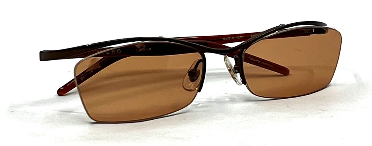 HIÉRO Titanium 232-Vintage Y2K Rectangular Sunglasses Japan-Deadstock/Unworn