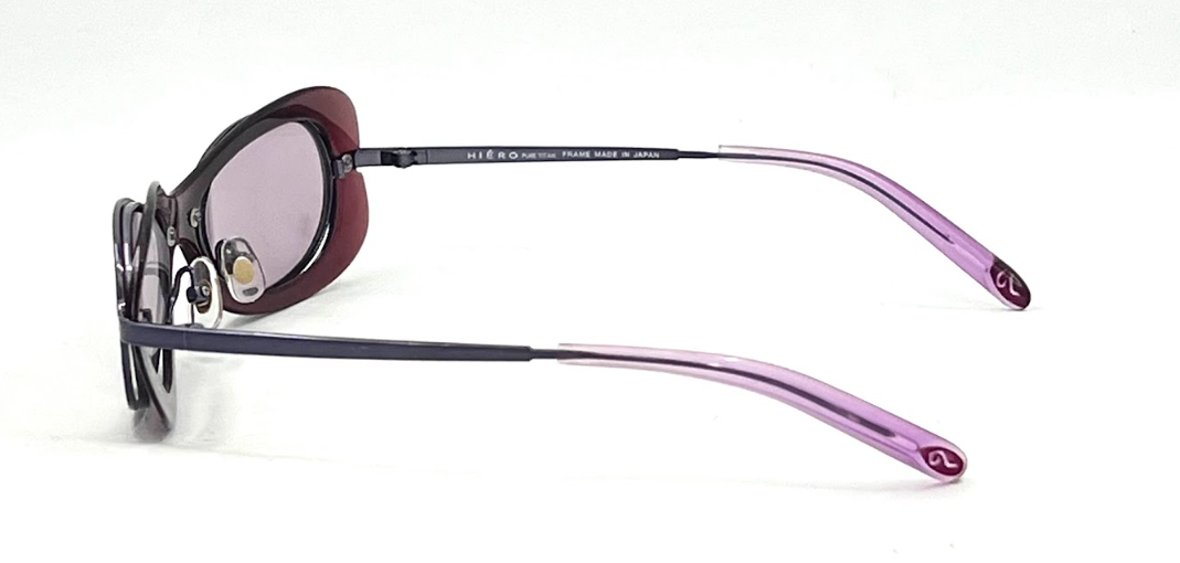 HIÉRO PV259 Pure Titanium VINTAGE Sunglasses-New Custom Purple Lenses-Japan
