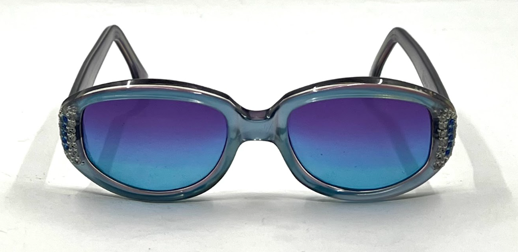 Hodes Rhinestone-70s Vintage Sunglasses-New Gradient Custom Lenses-U.S.A.