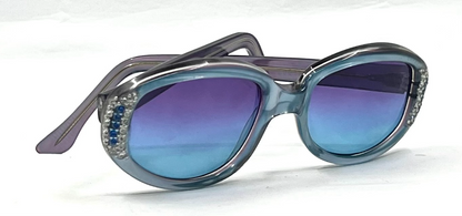 Hodes Rhinestone-70s Vintage Sunglasses-New Gradient Custom Lenses-U.S.A.