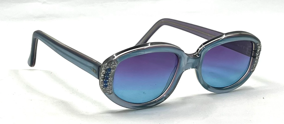 Hodes Rhinestone-70s Vintage Sunglasses-New Gradient Custom Lenses-U.S.A.