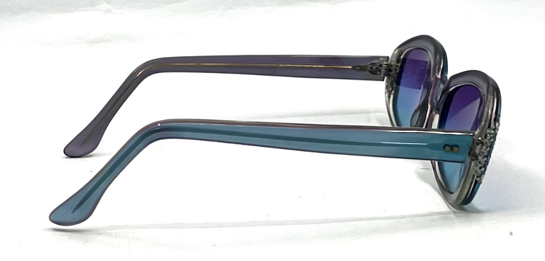 Hodes Rhinestone-70s Vintage Sunglasses-New Gradient Custom Lenses-U.S.A.