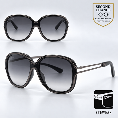 Hogan HO02 01B Brown Butterfly Sunglasses-Grey Gradient Lenses-Unworn
