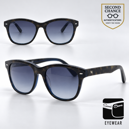 Hogan HO75 56W Tortoise Wayfarer Sunglasses-Blue Gradient Lenses-Unworn