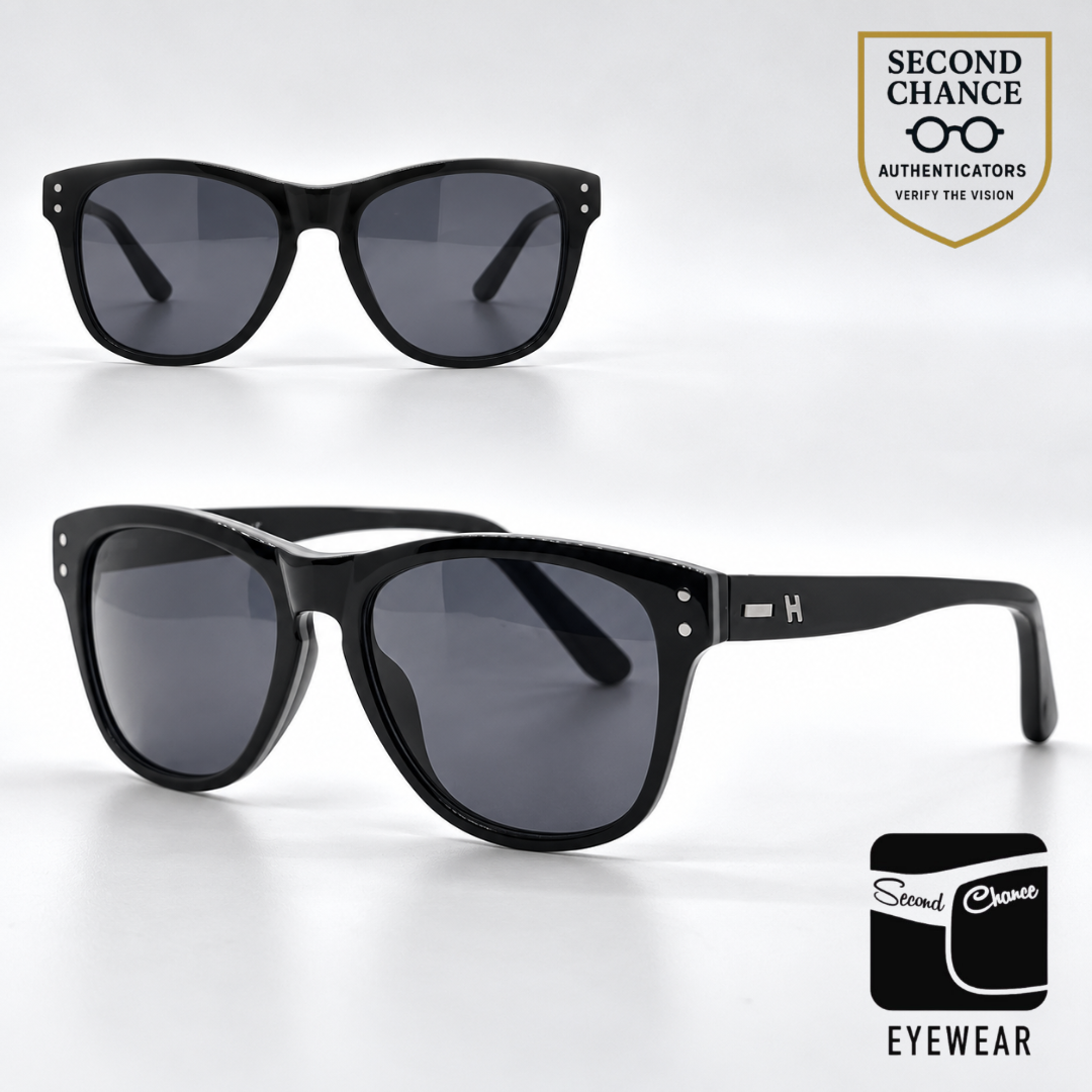 Hogan HO85 05A Black Square Sunglasses-Dark Grey Lenses-Unworn