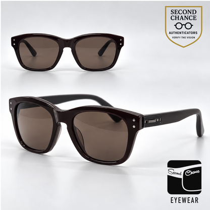 Hogan HO85 Square Brown Frame with Green lining Brown Lense Flexible Temples