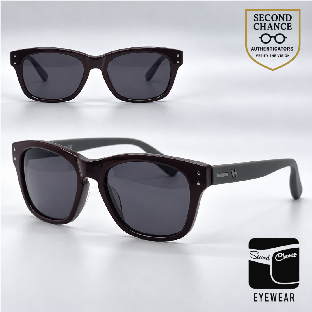 Hogan HO85 71A Deep Red Square Sunglasses-Dark Grey Lenses-Unworn