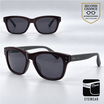 Hogan HO85 71A Deep Red Square Sunglasses-Dark Grey Lenses-Unworn