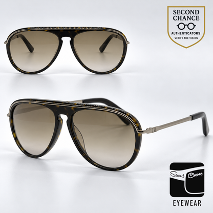 Hogan HO60 52F Tortoise Aviator Sunglasses-Light Brown Gradient Lenses-Unworn