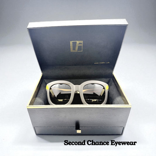 Linda Farrow Luxe LFL/1/6 Grey Gold Oversized Sunglasses Japan Deadstock Kit