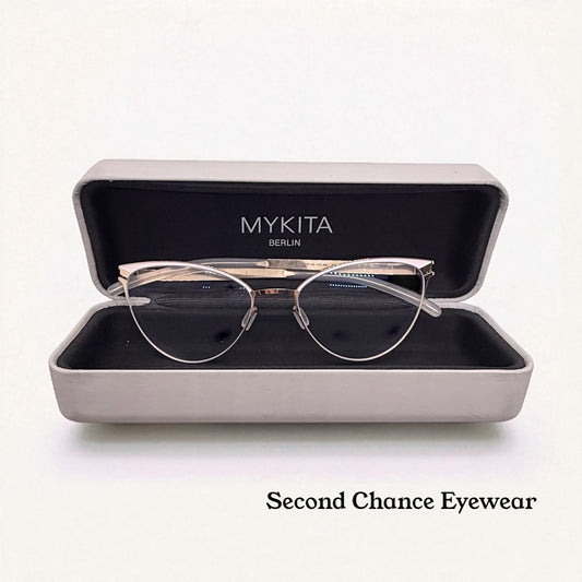 MYKITA Decades Cynthia 283 Champagne Gold Cat-Eye Eyeglasses 52-17-140 w/Case