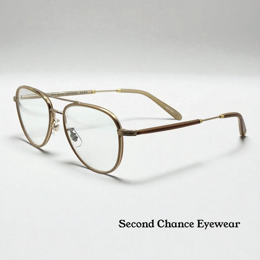 Garrett Leight Linnie PLBGE-MG Pearl Beige Matte Gold 51-19 Eyeglasses – Full Kit, New