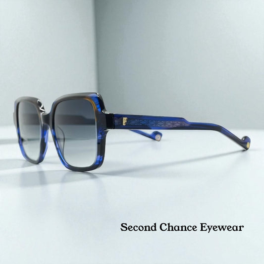 Entourage of 7 “Ravenna” Blue Havana Gradient 51mm Sunglasses-Made in Japan-New/Unworn -Full Kit
