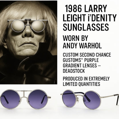 1986 Larry Leight i’dentity Sunglasses-RARE Early Oliver Peoples History-Warhol Linked Design