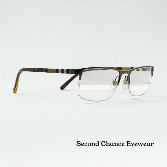 Burberry B1282 1008 Semi-Rimless Tortoise Glasses 55mm – Made in Italy