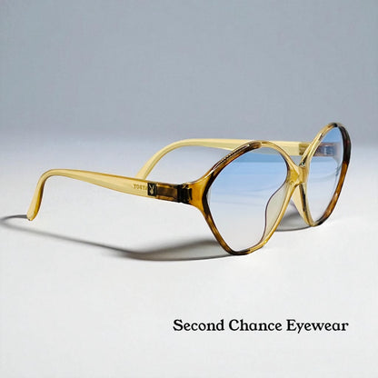Playboy 4548 80 Vintage Sunglasses w/New Sky Blue Gradient Custom Day/Night Tinted Lenses-56mm