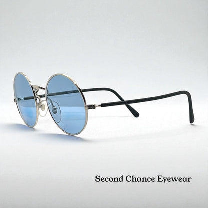 Armony- Olimpic 1 -Round Vintage Sunglasses w/New Sky Blue Custom Gradient Tinted Lenses