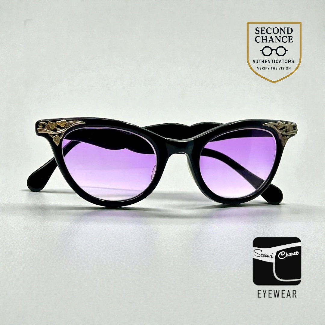 IMPERIAL USA Vintage Cat Eye Sunglasses-New Purple Gradient Lenses-Renewed