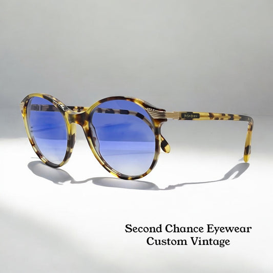 Yves Saint Laurent 5023 Y822 Sunglasses w/New, Custom Blue Gradient Lenses-Vintage Deadstock