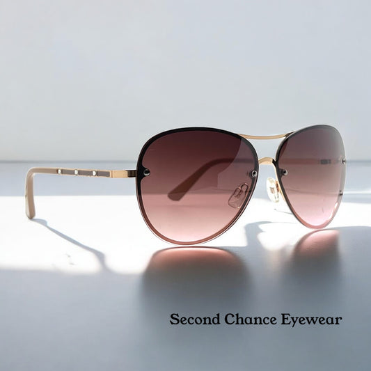 Tahari TH651 GLDND – HHTH 0226-R - Gold/Nude Aviator w/Gradient Lenses- Pre-Owned-Like New