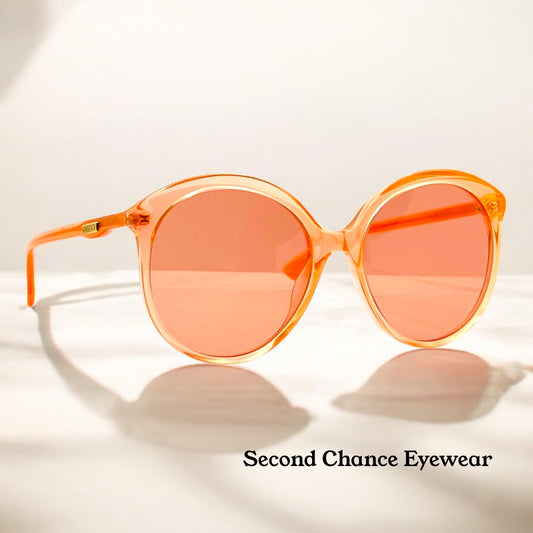 GUCCI GG0257S 006-Neon Pink Round Sunglasses – Full Kit-Deadstock/Unworn – Italy