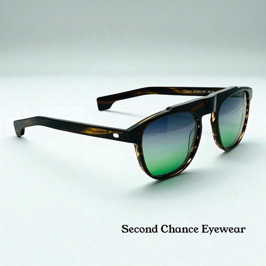 Entourage of 7 Fegan Sunglasses w/New Grey/Green Custom Gradient Lenses-New/Unworn-Full Kit-handmade in Japan