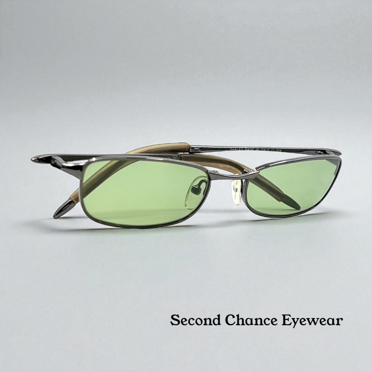 Oakley Straightline 2.0 Vintage Sunglasses-Model 11-729-New Solid Green Tinted Custom Sunglasses-UNWORN