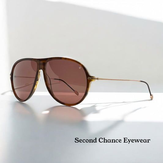 John Varvatos V778 Sunglasses – Tortoise Acetate & Metal Aviator – Full Kit – 59-12-140 – Discontinued