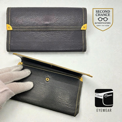 Louis Vuitton Vintage Navy Blue Leather Continental Long Wallet – France