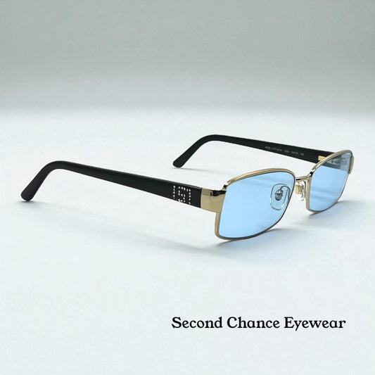 Versace 1177-B-M Sunglasses-Vintage Rhinestone w/New Sky Blue Custom Tinted Lenses
