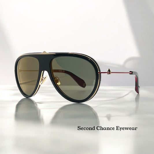 Christian Louboutin LB0004 01C-Greggo Sunglasses Black Gold- Zeiss Lenses-Italy-61mm